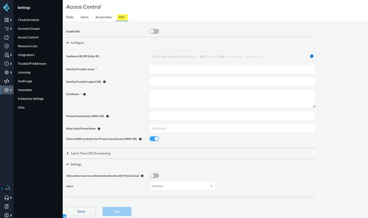 settings sso 1